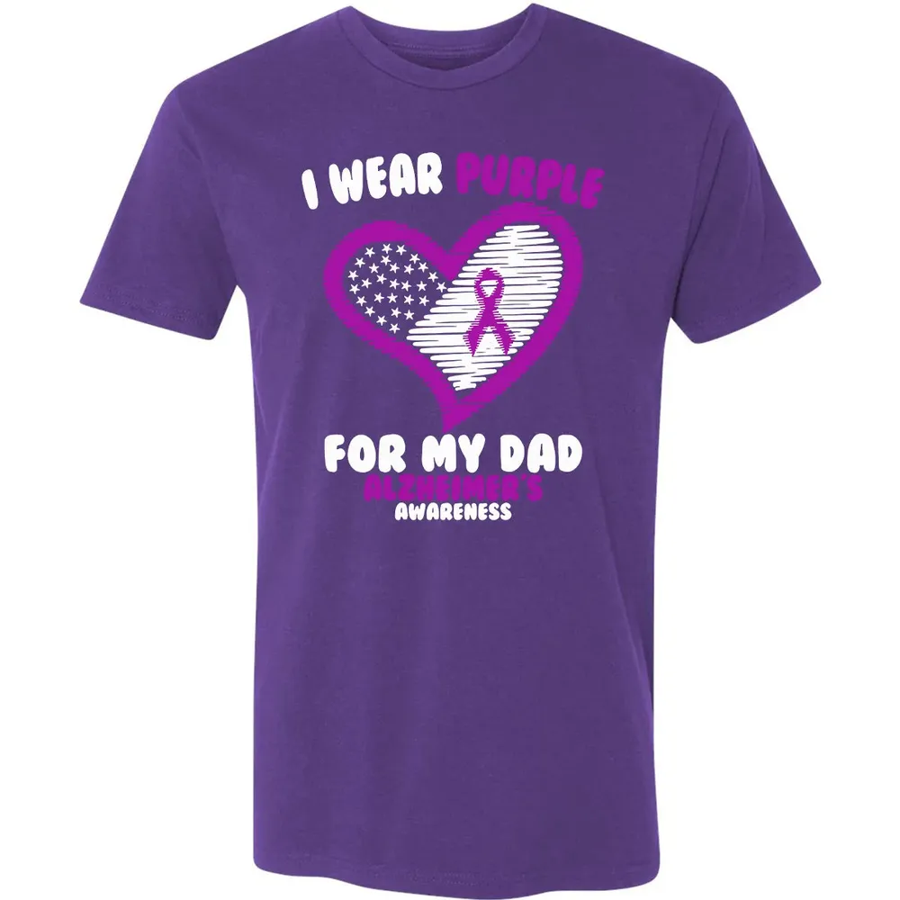 I Wear Purple For My Dad Alzheimer's Awareness Premium Unisex T-shirt - 7