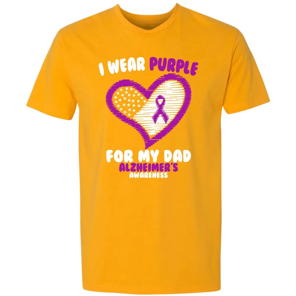 I Wear Purple For My Dad Alzheimer's Awareness Premium Unisex T-shirt - 11