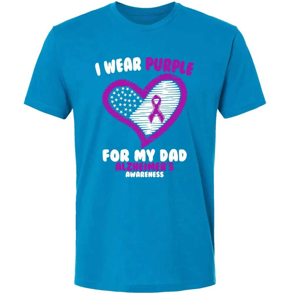 I Wear Purple For My Dad Alzheimer's Awareness Premium Unisex T-shirt - 15