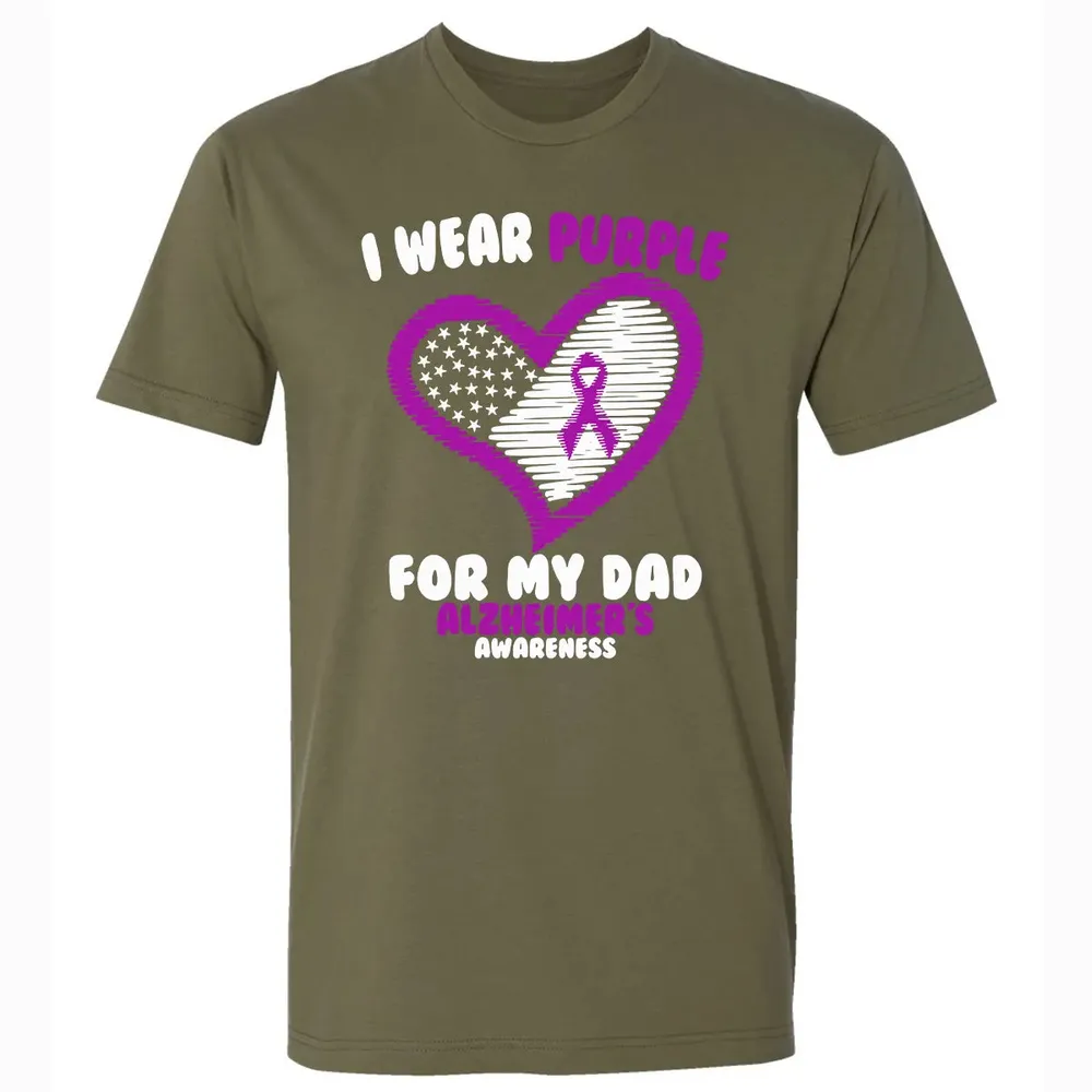 I Wear Purple For My Dad Alzheimer's Awareness Premium Unisex T-shirt - 5