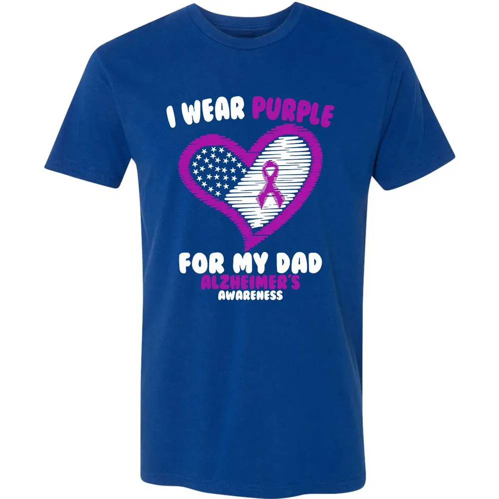 I Wear Purple For My Dad Alzheimer's Awareness Premium Unisex T-shirt - 10