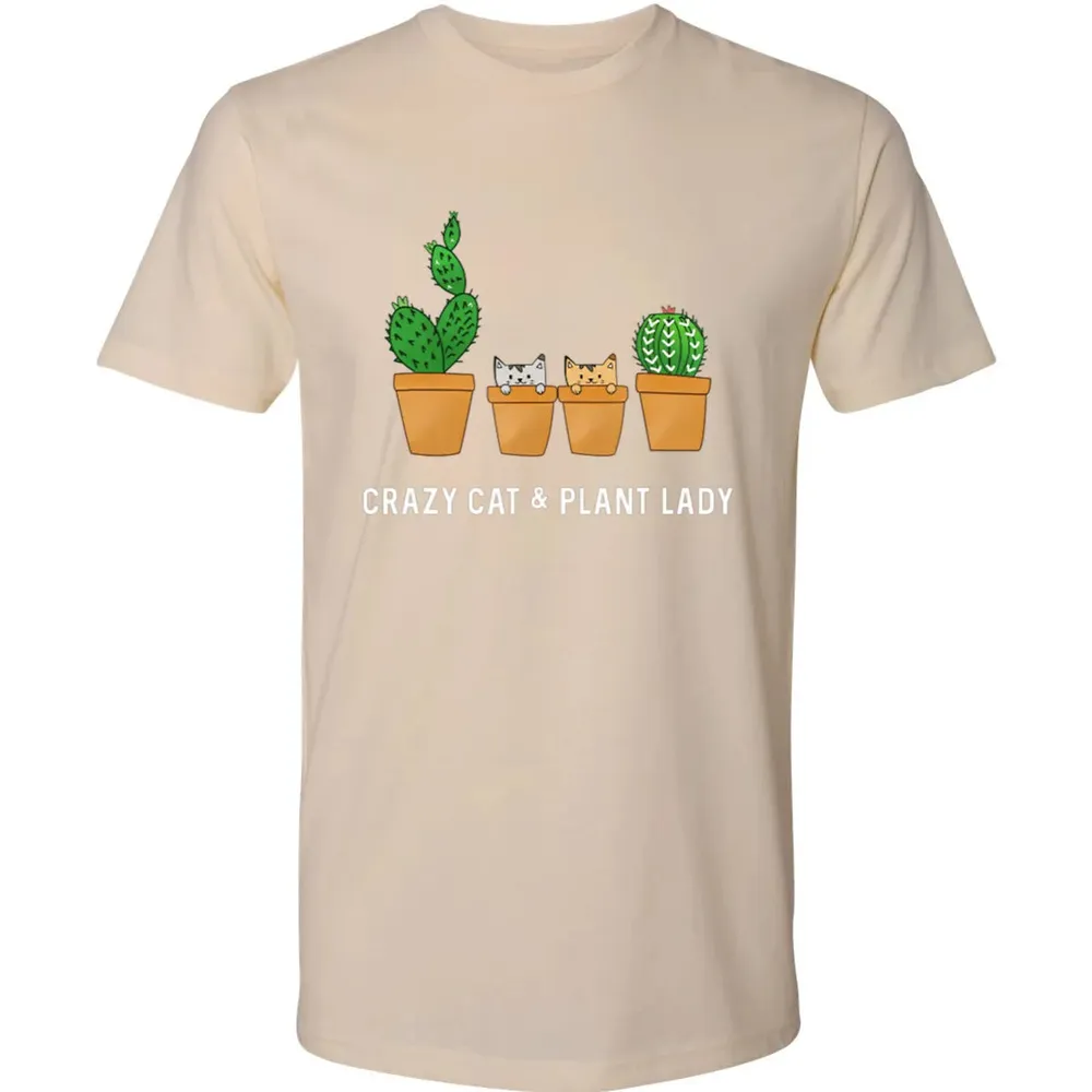 Catcus Cat Cactus Succulent Crazy Plant Mom Gift Premium Unisex T-shirt - 13