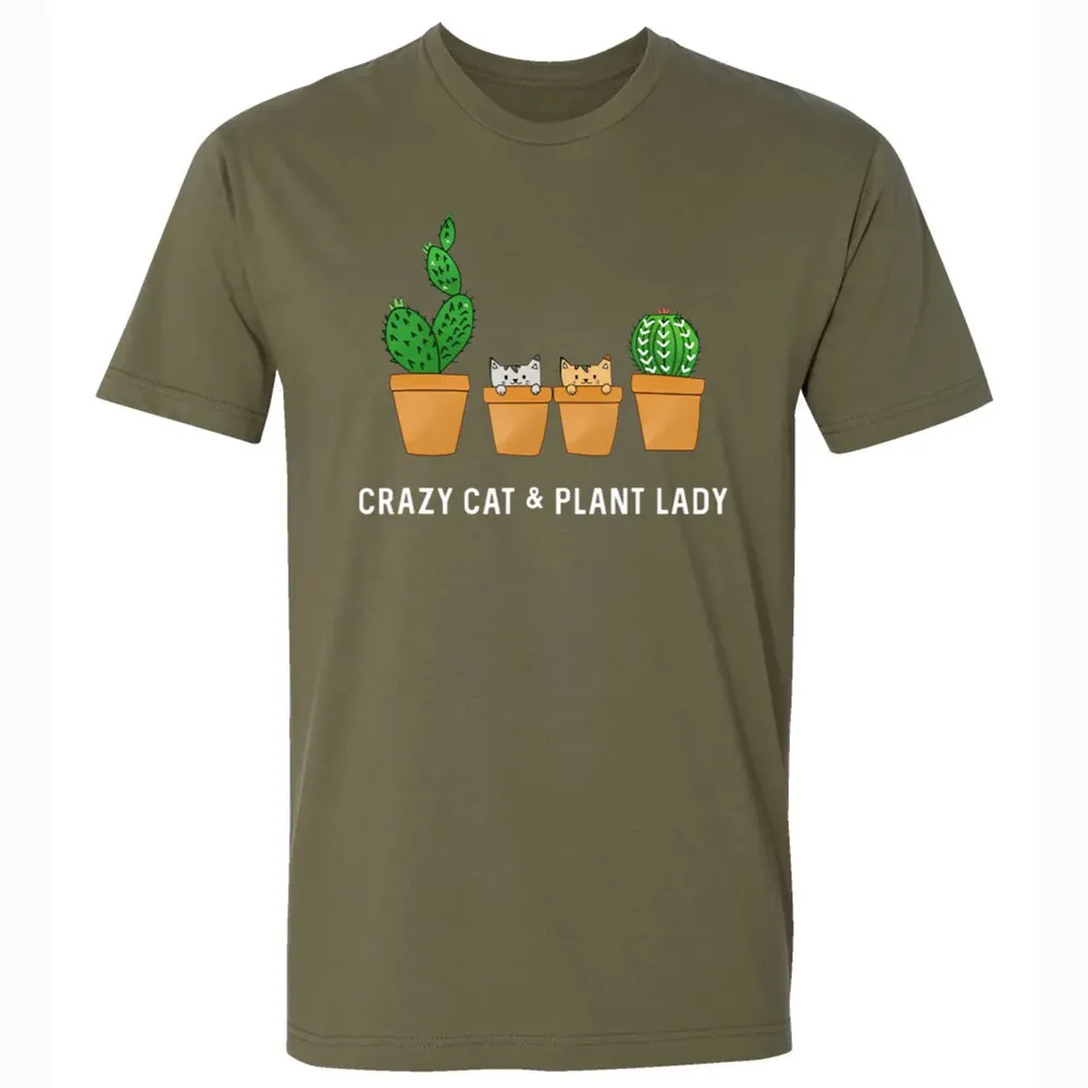 Catcus Cat Cactus Succulent Crazy Plant Mom Gift Premium Unisex T-shirt - 5