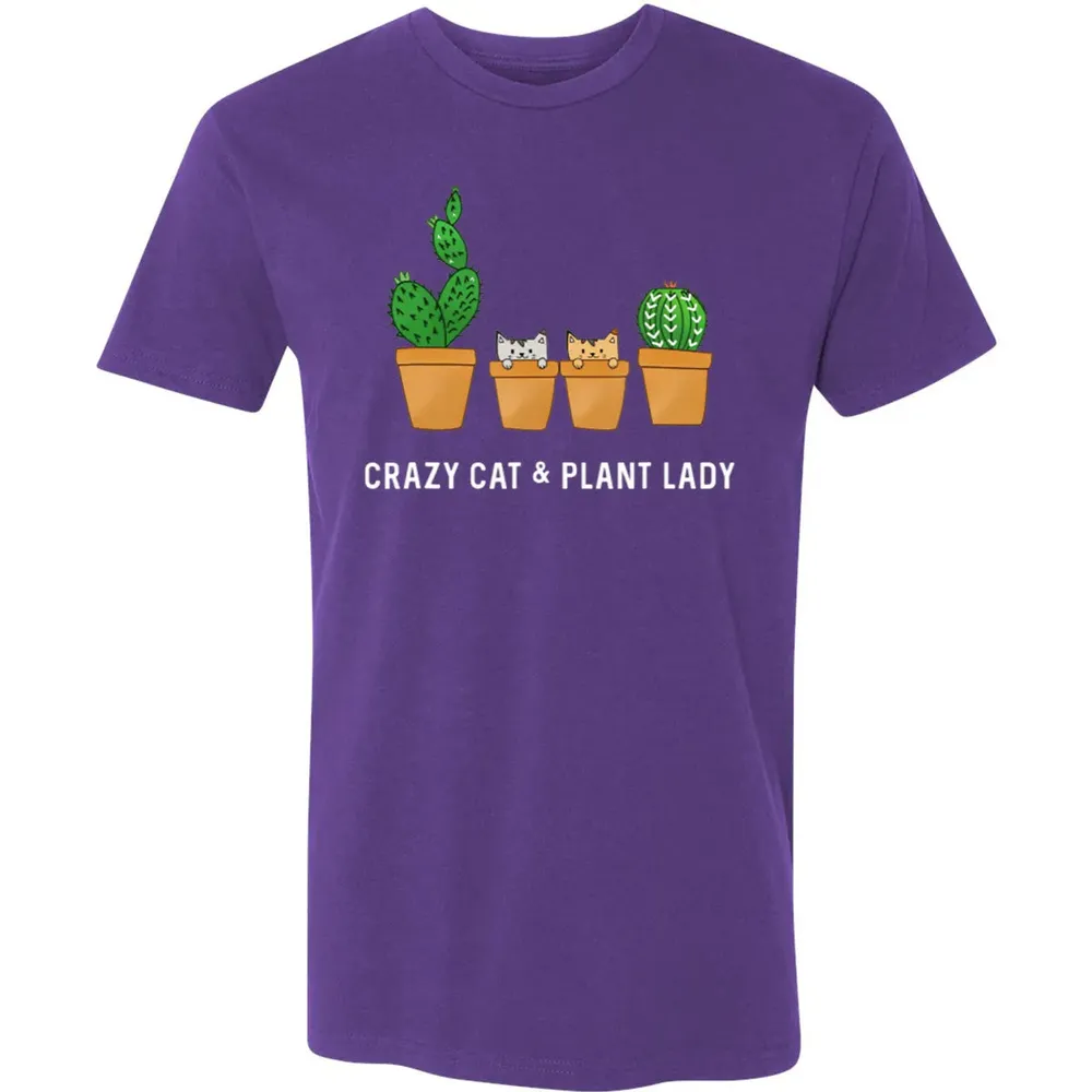 Catcus Cat Cactus Succulent Crazy Plant Mom Gift Premium Unisex T-shirt - 7