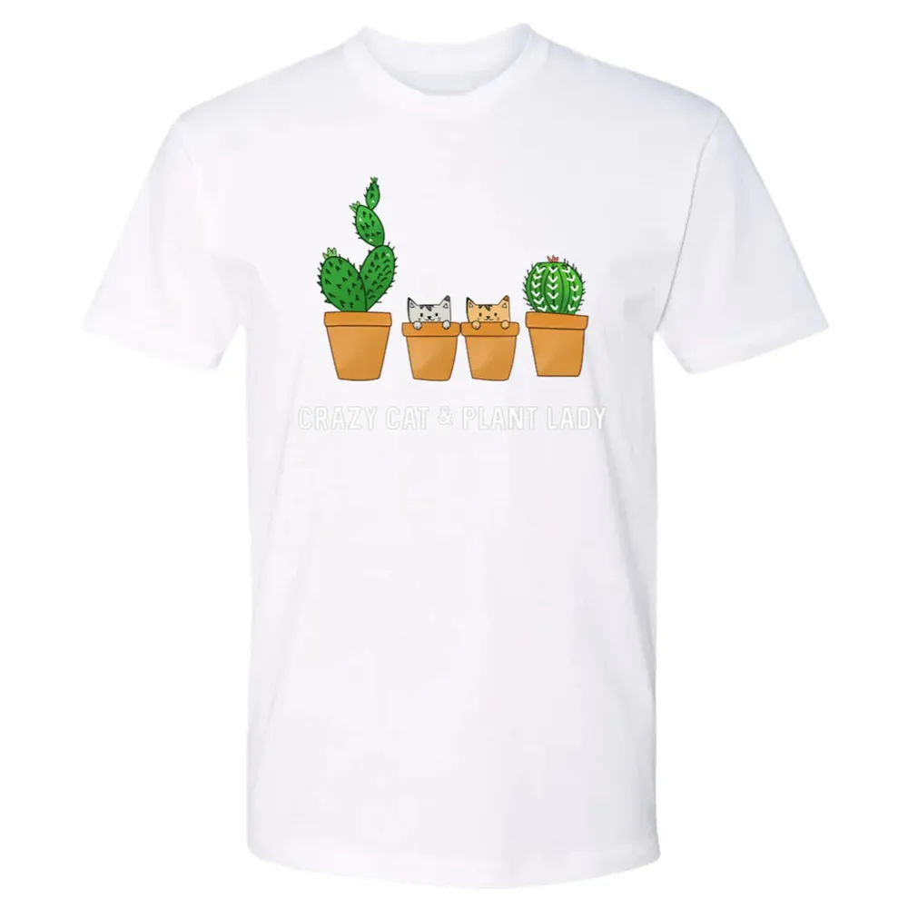Catcus Cat Cactus Succulent Crazy Plant Mom Gift Premium Unisex T-shirt - 4