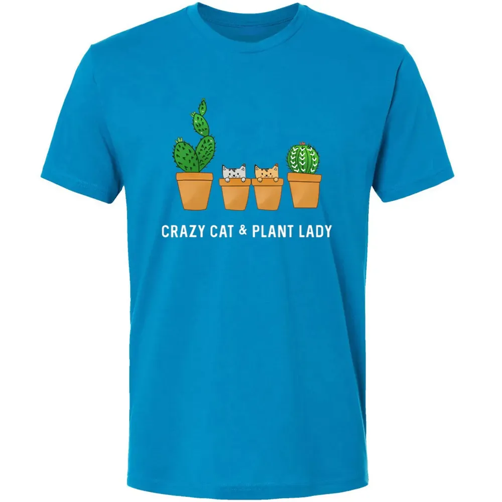 Catcus Cat Cactus Succulent Crazy Plant Mom Gift Premium Unisex T-shirt - 15