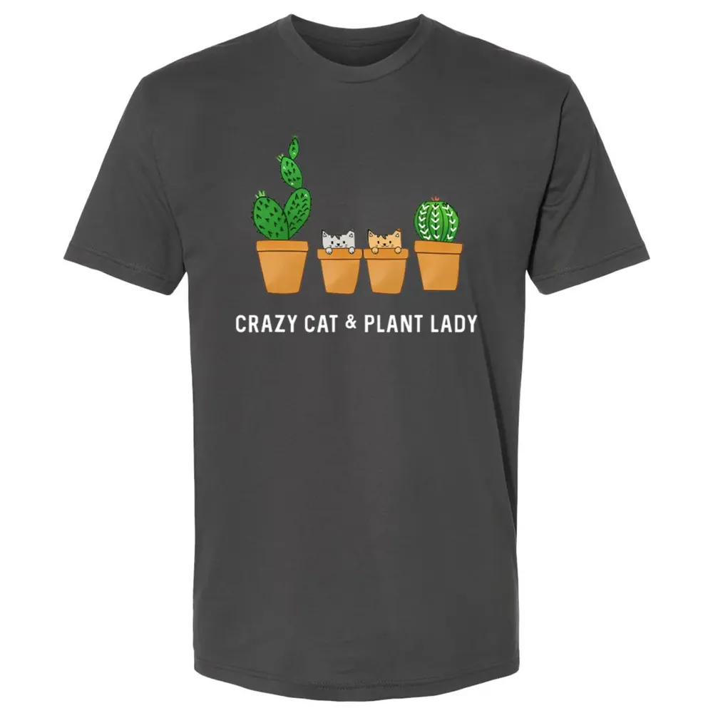 Catcus Cat Cactus Succulent Crazy Plant Mom Gift Premium Unisex T-shirt - 8