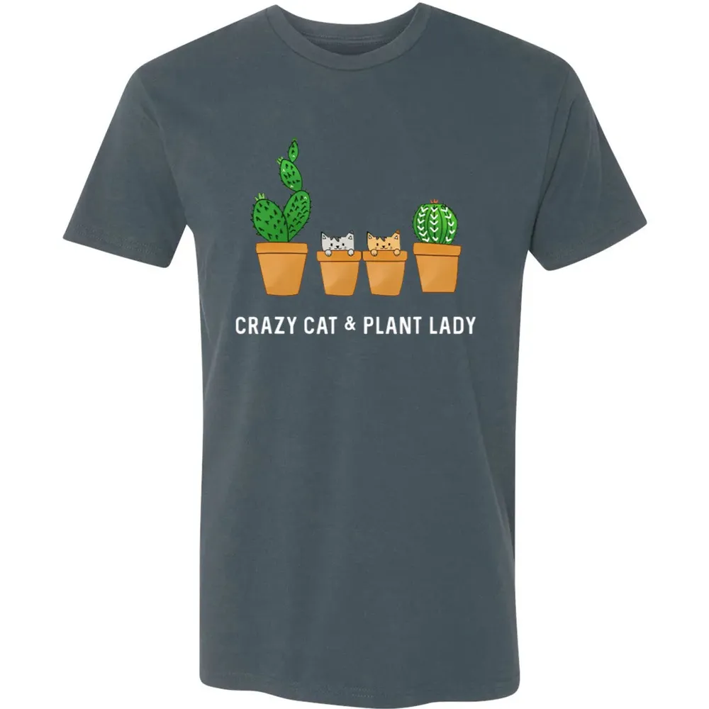 Catcus Cat Cactus Succulent Crazy Plant Mom Gift Premium Unisex T-shirt - 14