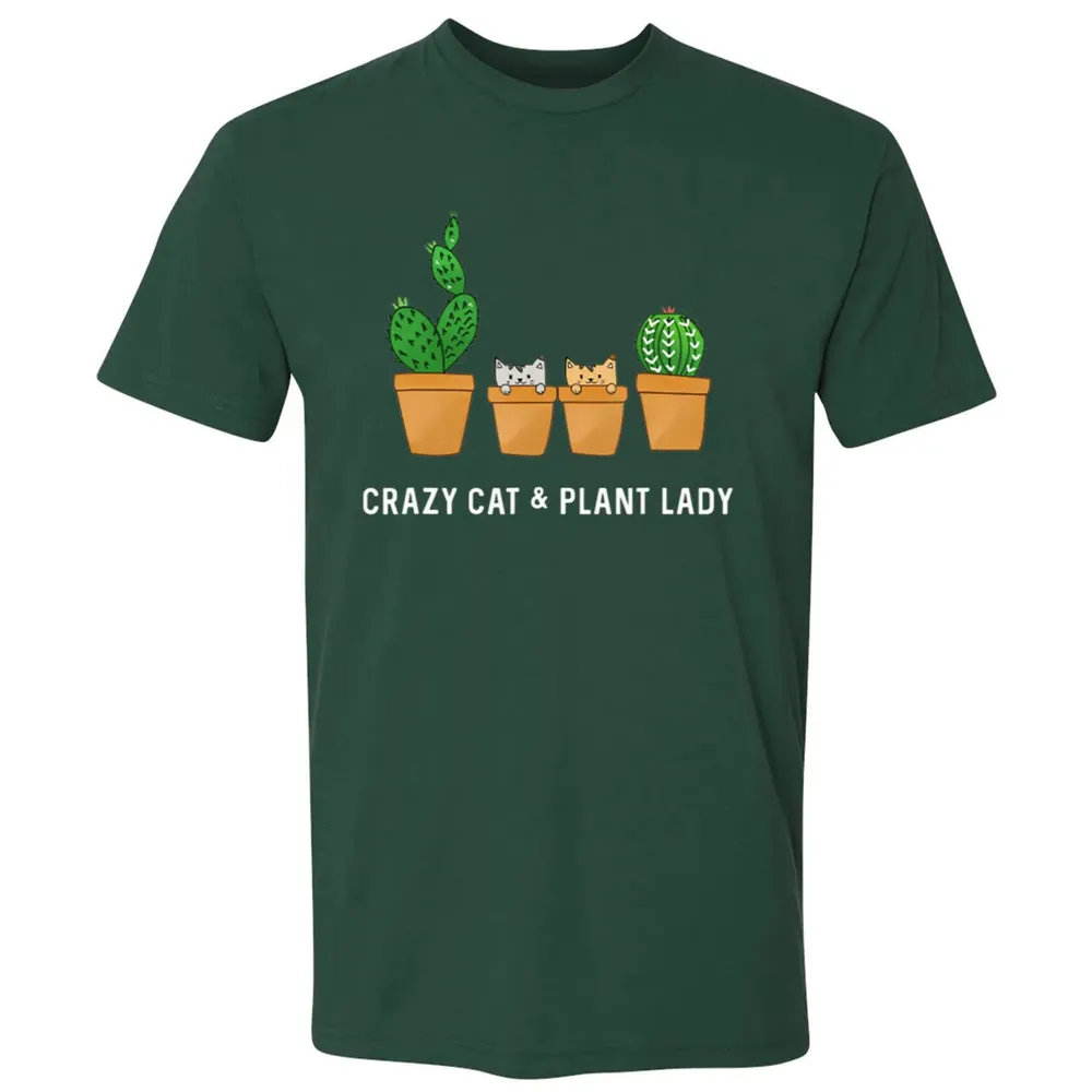 Catcus Cat Cactus Succulent Crazy Plant Mom Gift Premium Unisex T-shirt - 12