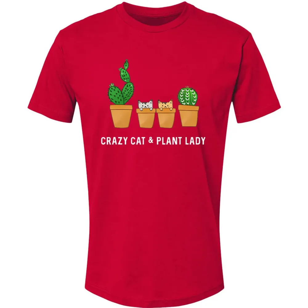 Catcus Cat Cactus Succulent Crazy Plant Mom Gift Premium Unisex T-shirt - 6