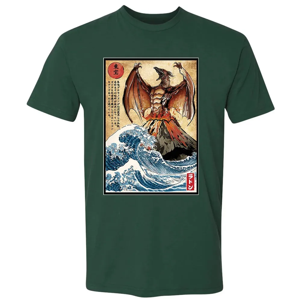 Fire Pteranodon in Japan Premium Unisex T-shirt - 12