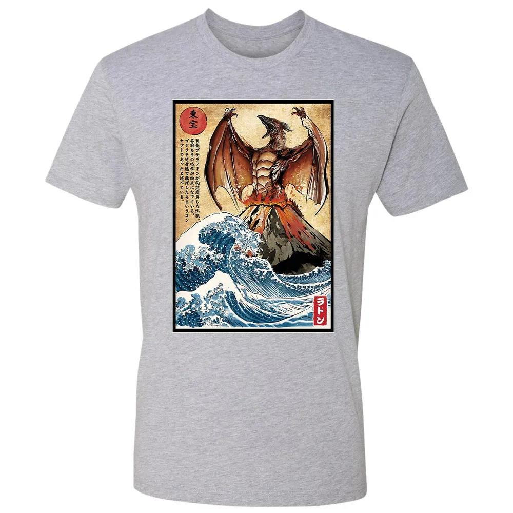 Fire Pteranodon in Japan Premium Unisex T-shirt - 9