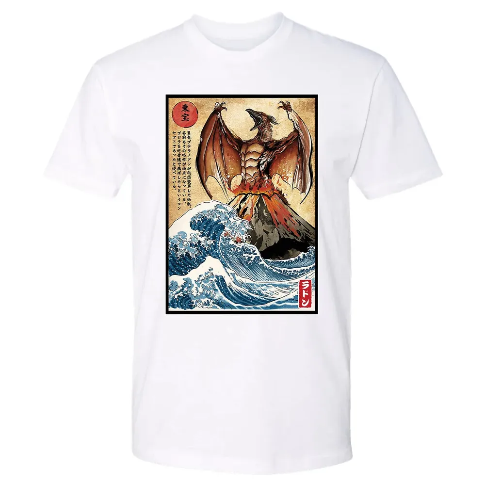 Fire Pteranodon in Japan Premium Unisex T-shirt - 4