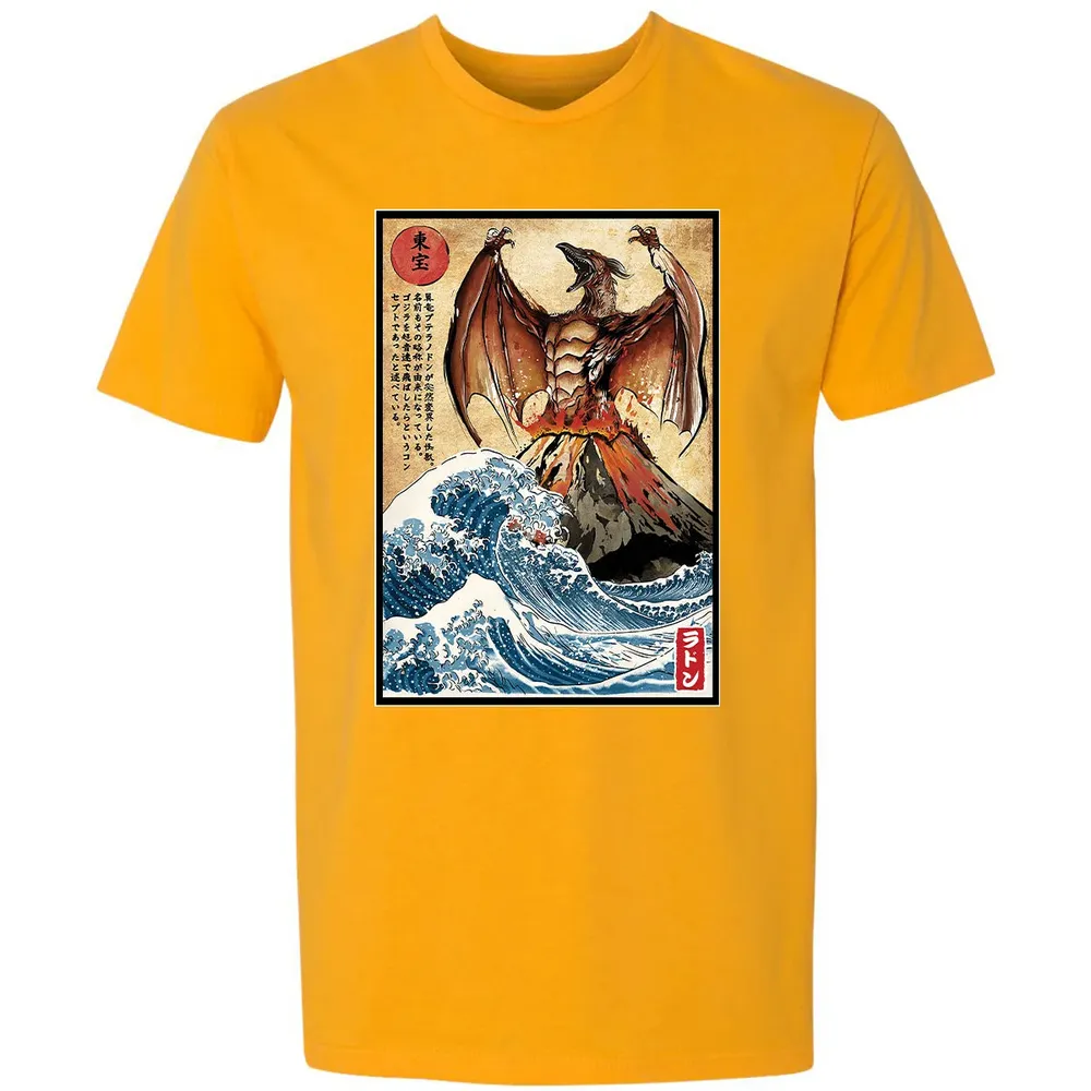 Fire Pteranodon in Japan Premium Unisex T-shirt - 11