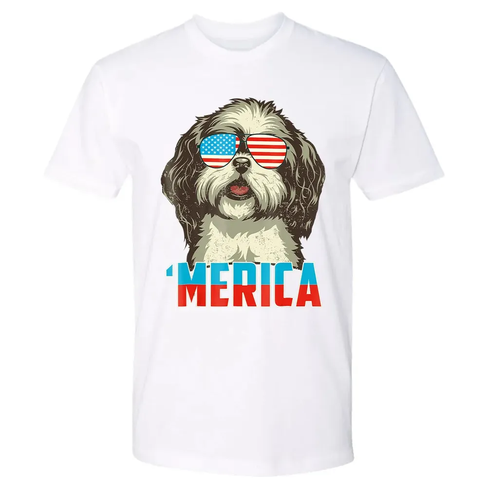 4th of July Patriot Shih Tzu Merica  for Women Men Premium Unisex T-shirt - 4