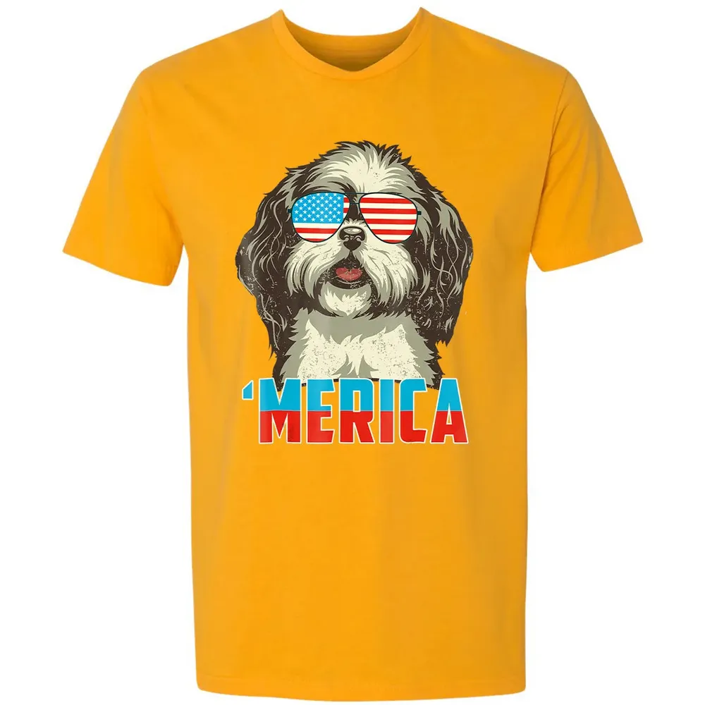 4th of July Patriot Shih Tzu Merica  for Women Men Premium Unisex T-shirt - 11