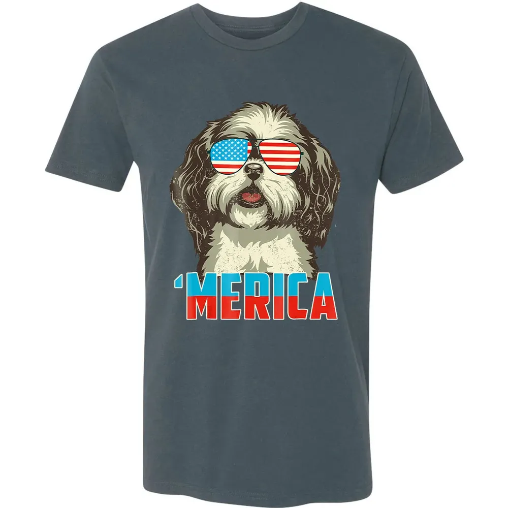 4th of July Patriot Shih Tzu Merica  for Women Men Premium Unisex T-shirt - 14