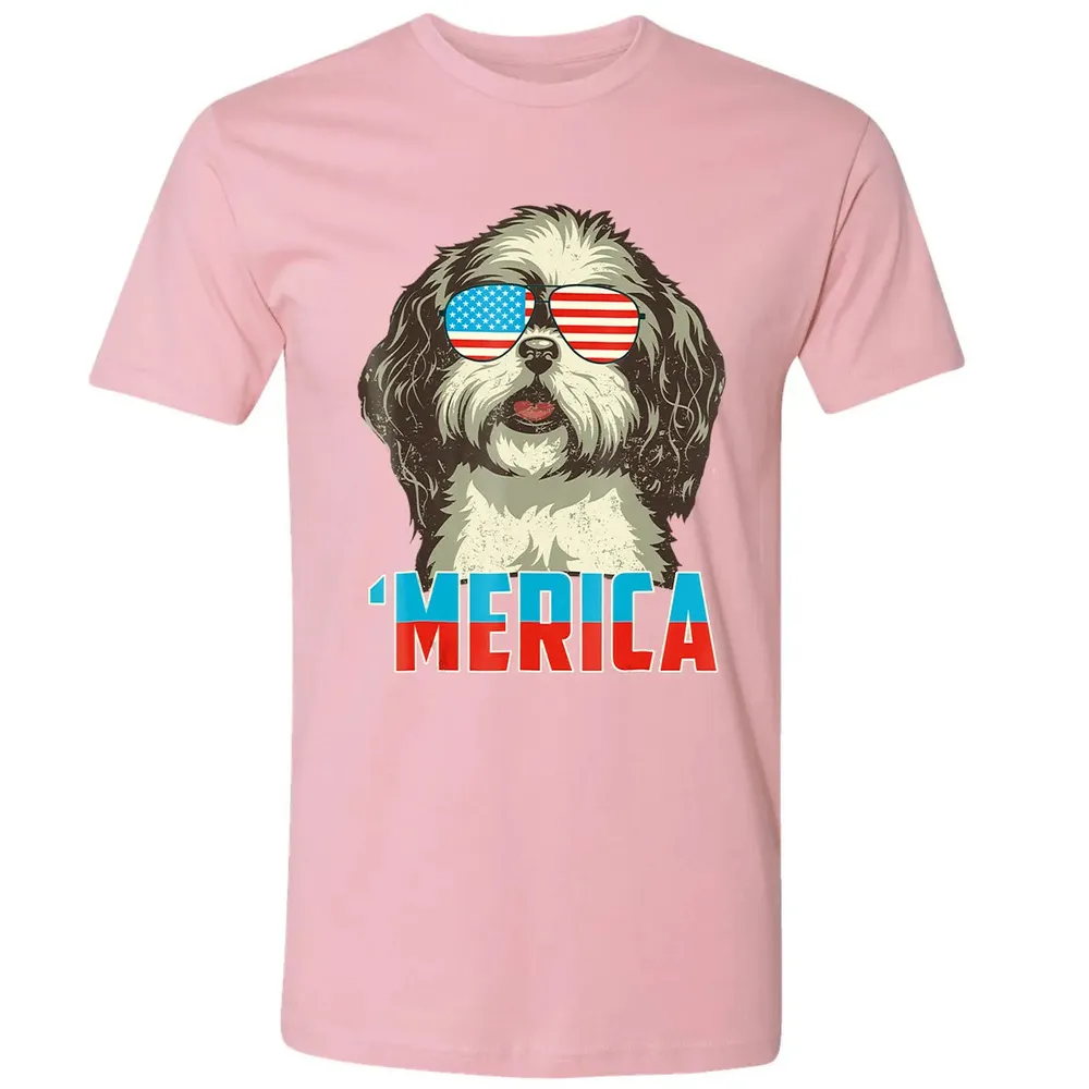 4th of July Patriot Shih Tzu Merica  for Women Men Premium Unisex T-shirt - 3