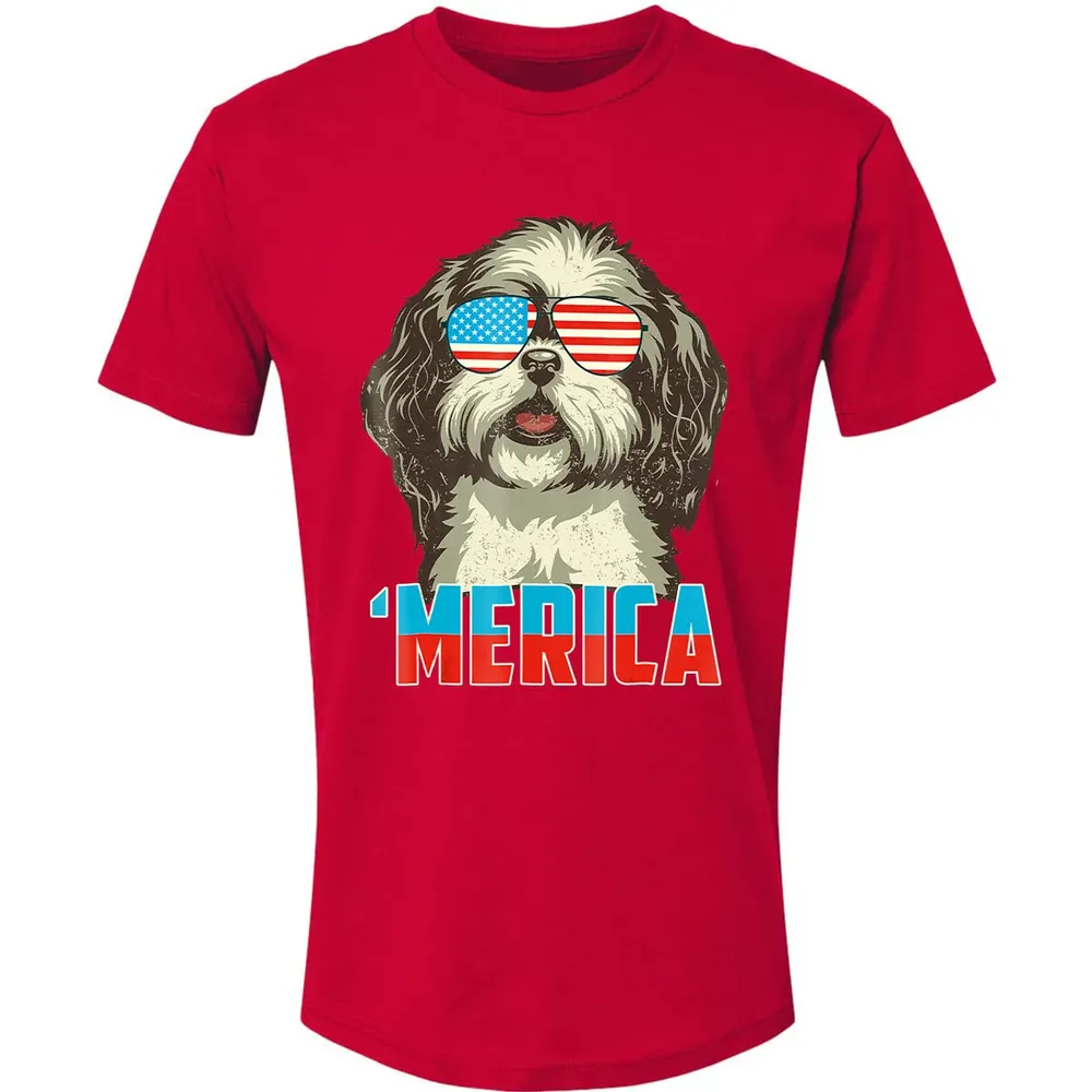 4th of July Patriot Shih Tzu Merica  for Women Men Premium Unisex T-shirt - 6