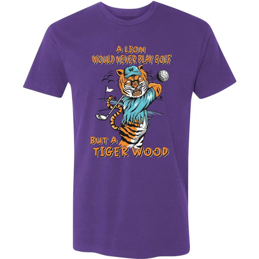 Lion Would Never Play Golf Tiger Wood Premium Unisex T-shirt - 7