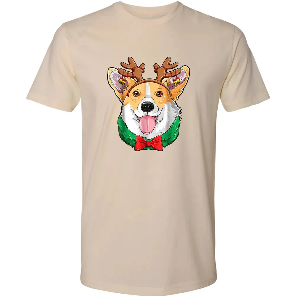 Corgi Christmas  Reindeer Antlers Dog Xmas Girls Kids Premium Unisex T-shirt - 13
