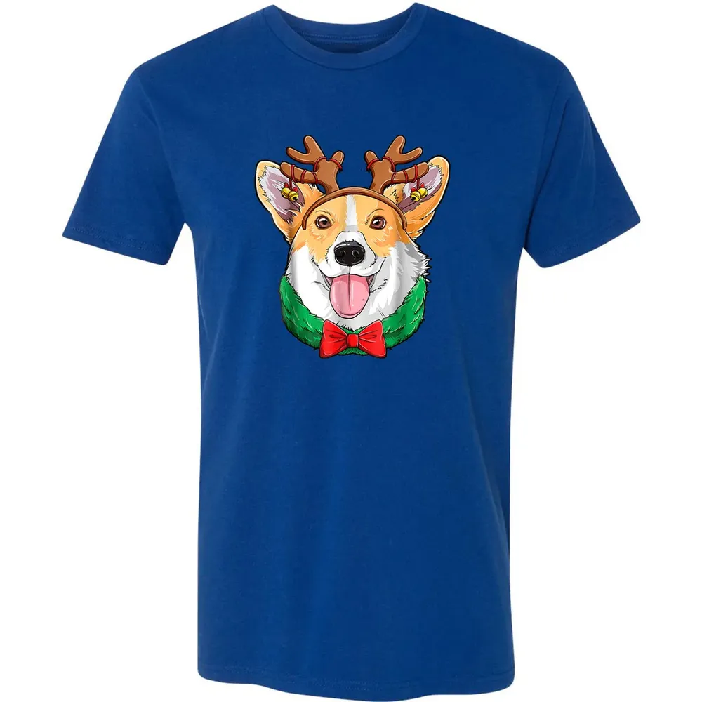 Corgi Christmas  Reindeer Antlers Dog Xmas Girls Kids Premium Unisex T-shirt - 10