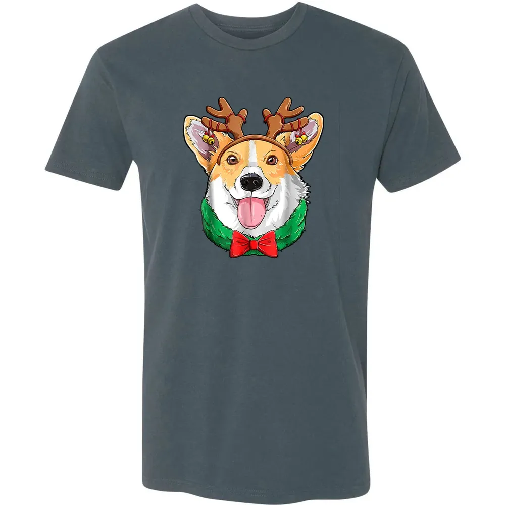 Corgi Christmas  Reindeer Antlers Dog Xmas Girls Kids Premium Unisex T-shirt - 14