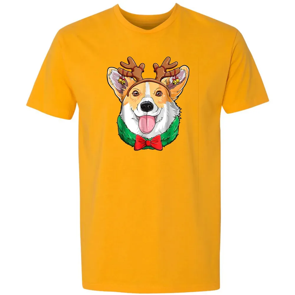 Corgi Christmas  Reindeer Antlers Dog Xmas Girls Kids Premium Unisex T-shirt - 11