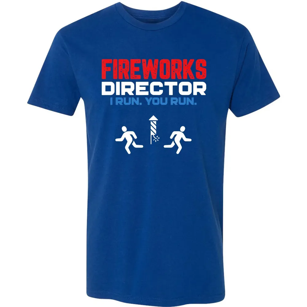 Fireworks Director I Run You Run Patriotic Funny 4th Of July Premium Unisex T-shirt - 10