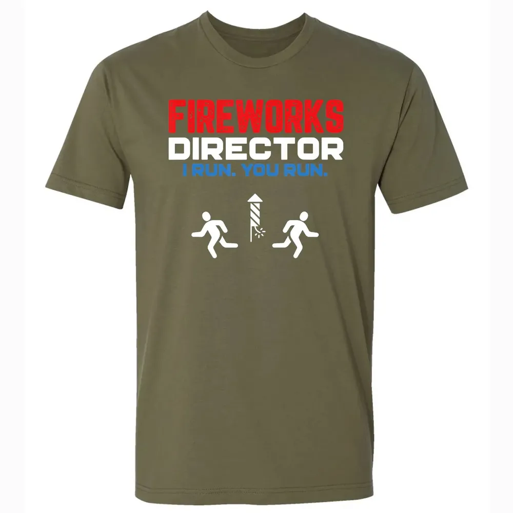Fireworks Director I Run You Run Patriotic Funny 4th Of July Premium Unisex T-shirt - 5