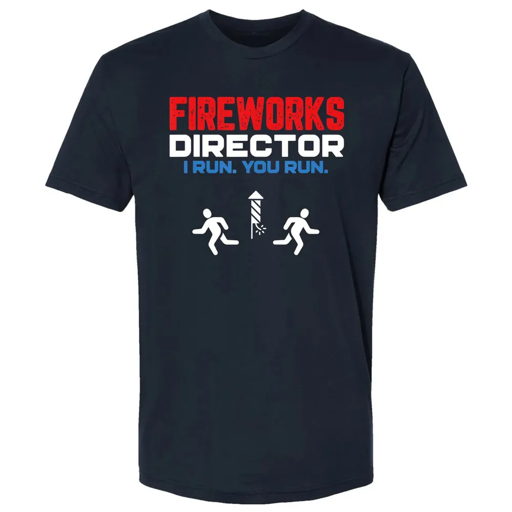 Fireworks Director I Run You Run Patriotic Funny 4th Of July Premium Unisex T-shirt - 2