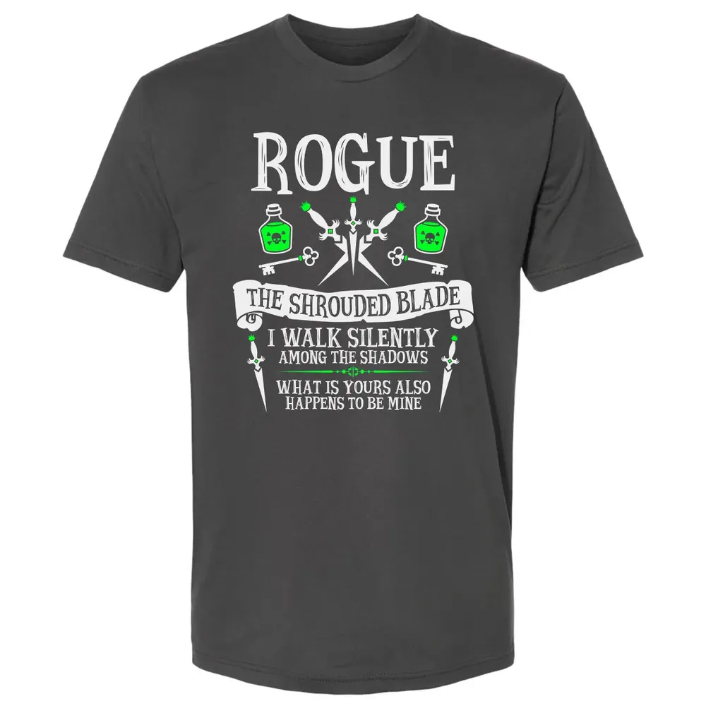 ROGUE, THE SHROUDED BLADE (White Text) Premium Unisex T-shirt - 8