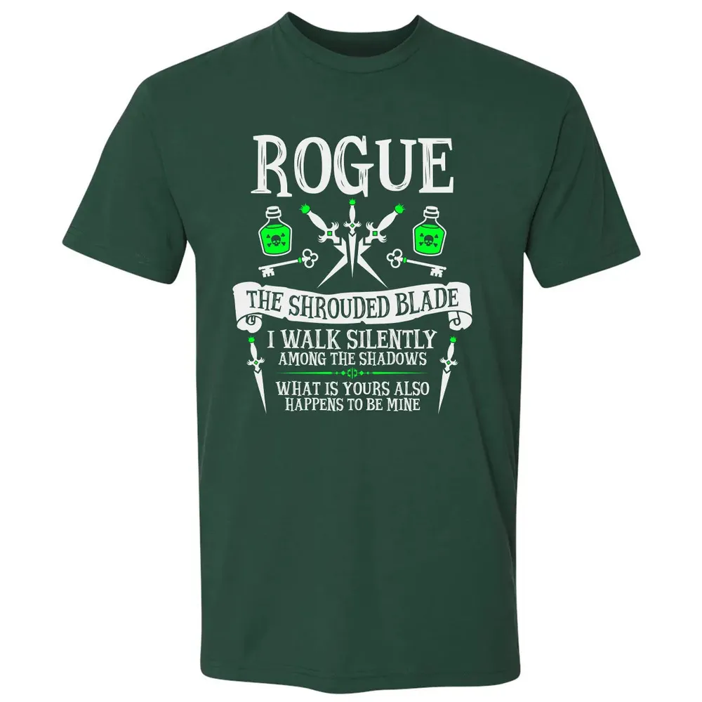 ROGUE, THE SHROUDED BLADE (White Text) Premium Unisex T-shirt - 12