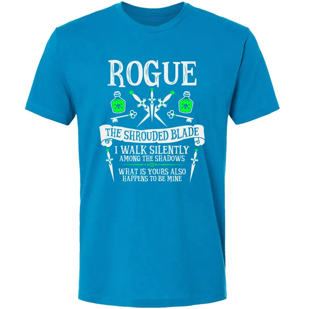 ROGUE, THE SHROUDED BLADE (White Text) Premium Unisex T-shirt - 15