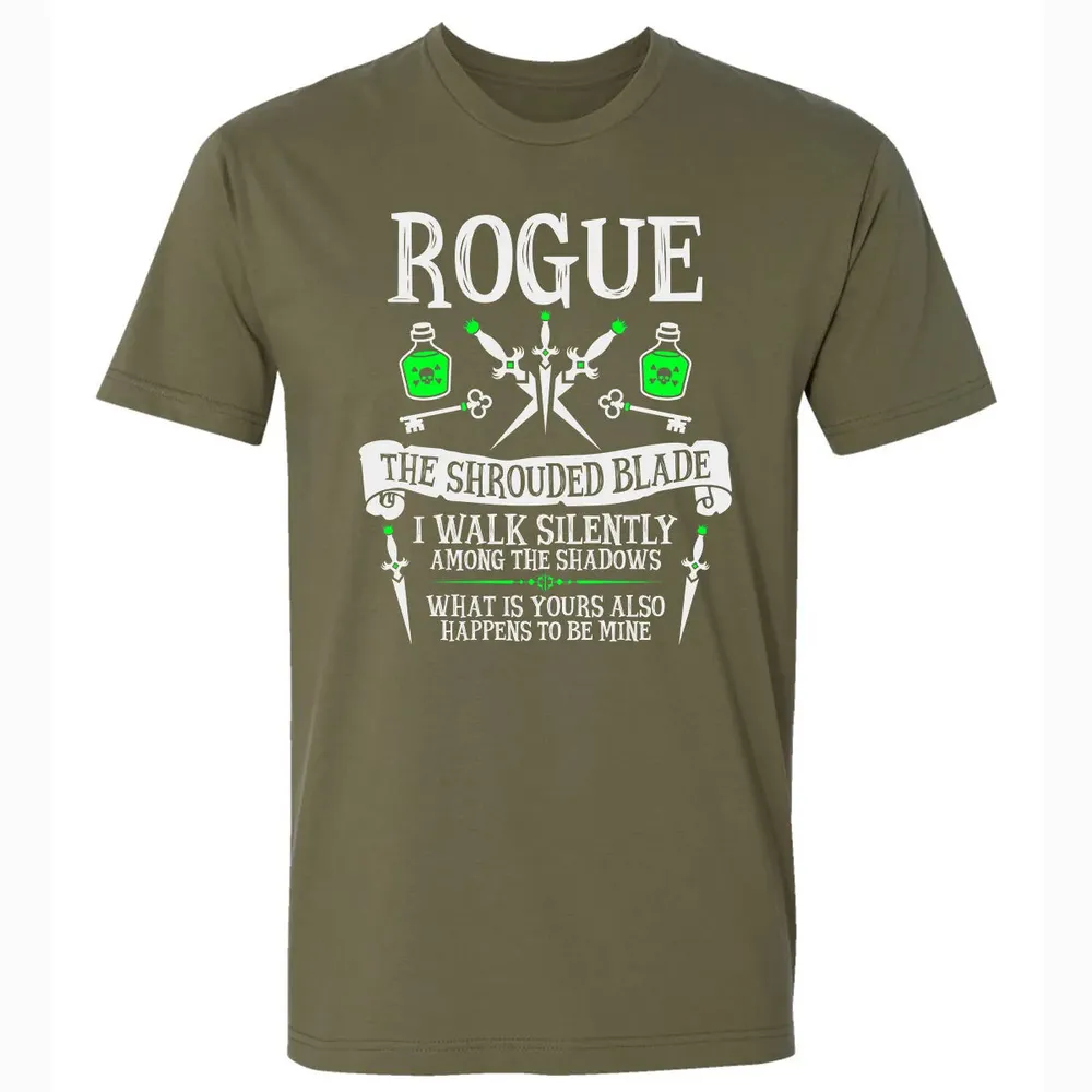 ROGUE, THE SHROUDED BLADE (White Text) Premium Unisex T-shirt - 5