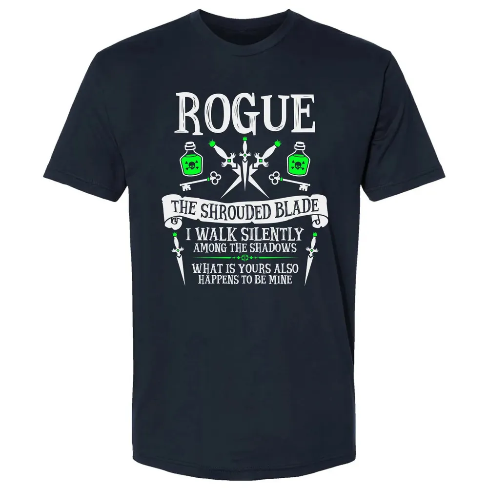 ROGUE, THE SHROUDED BLADE (White Text) Premium Unisex T-shirt - 2