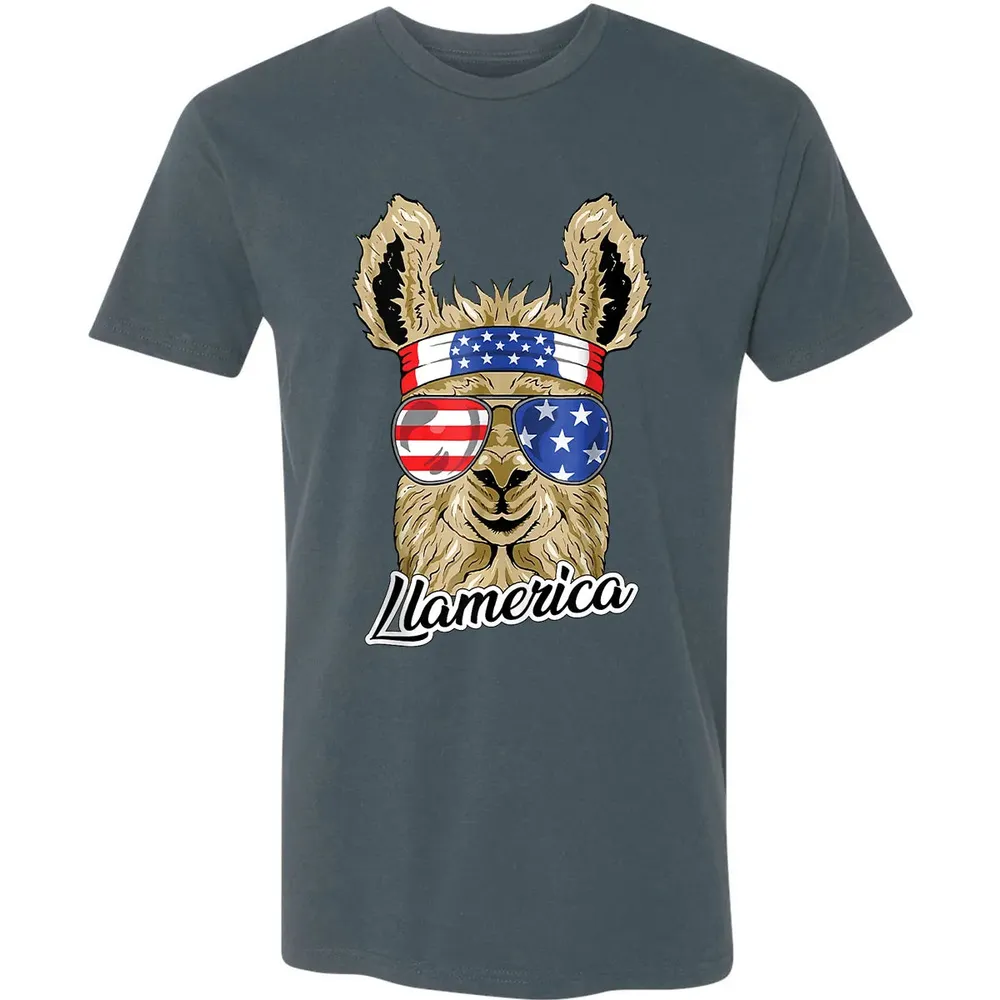 Llamerica American Llama Patriotic USA 4th Of July Funny Premium Unisex T-shirt - 14