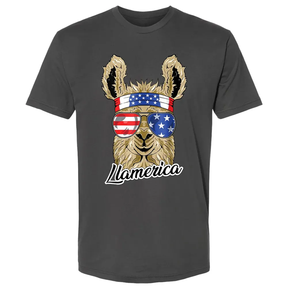 Llamerica American Llama Patriotic USA 4th Of July Funny Premium Unisex T-shirt - 8