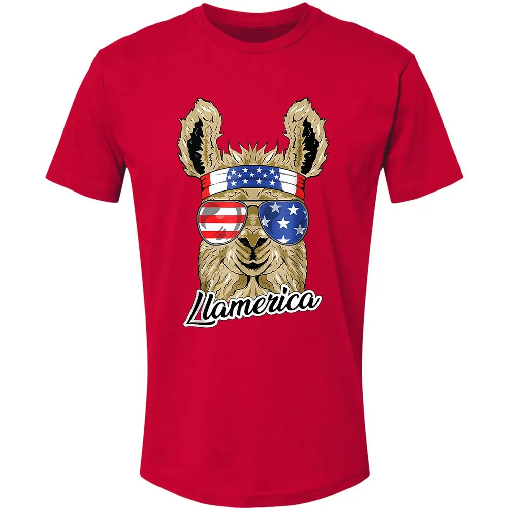 Llamerica American Llama Patriotic USA 4th Of July Funny Premium Unisex T-shirt - 6