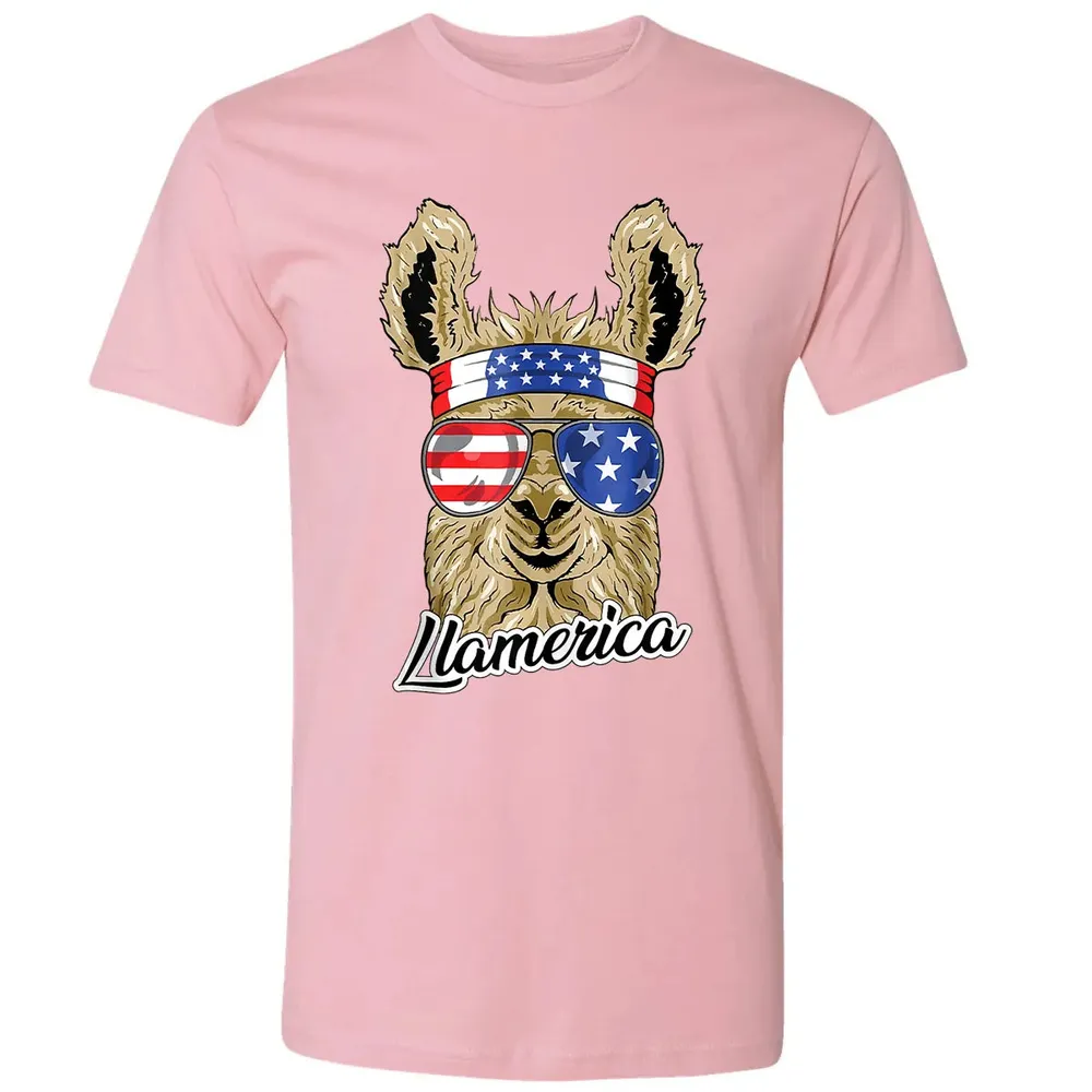 Llamerica American Llama Patriotic USA 4th Of July Funny Premium Unisex T-shirt - 3