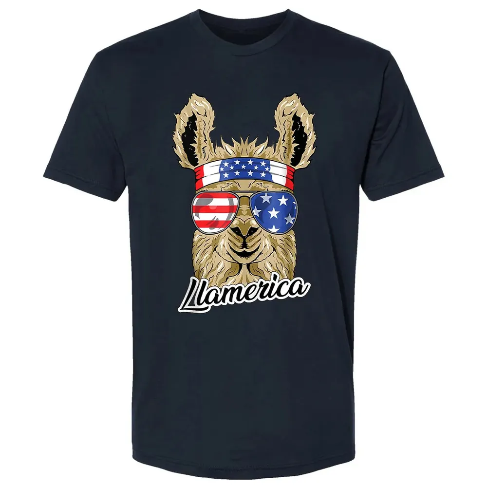 Llamerica American Llama Patriotic USA 4th Of July Funny Premium Unisex T-shirt - 2