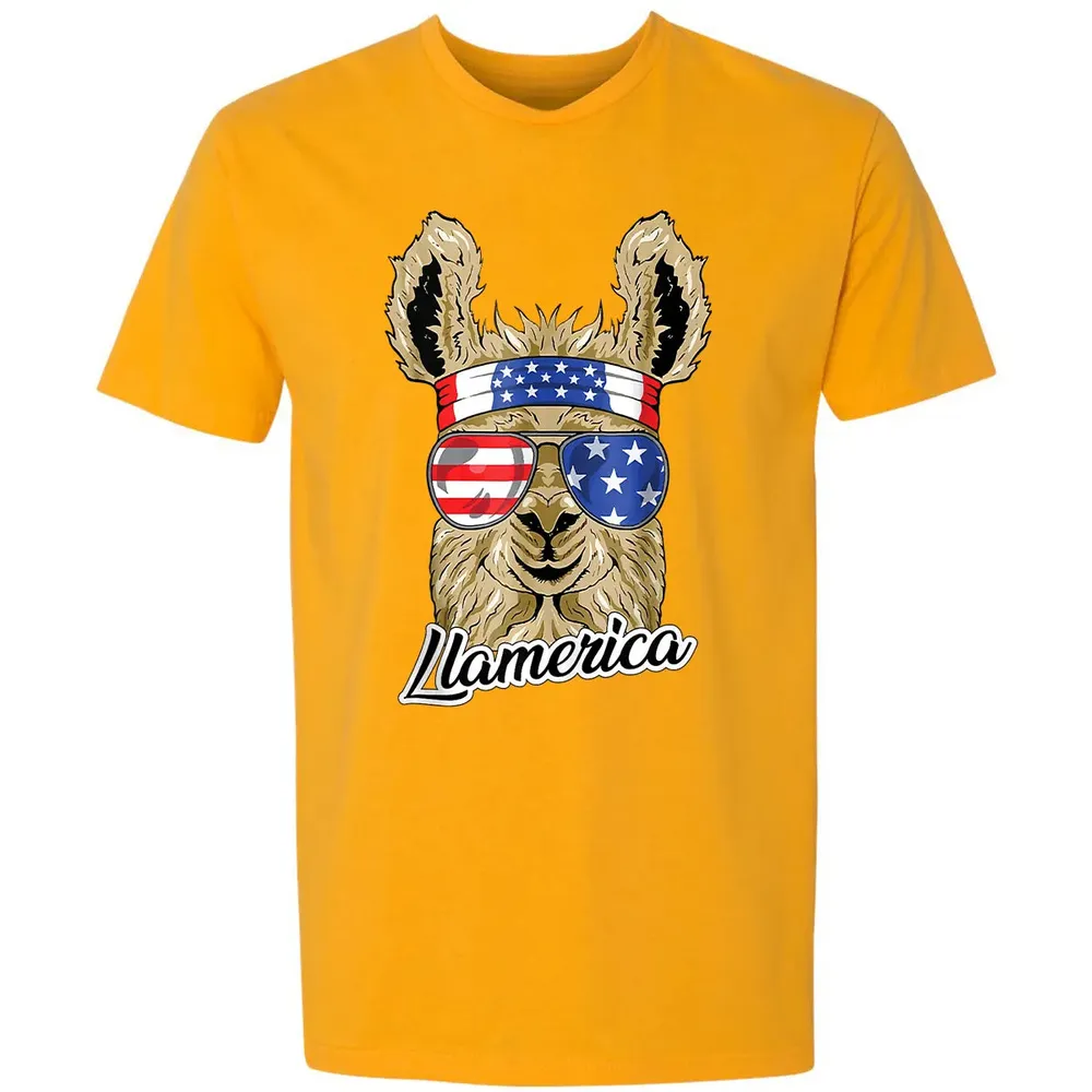 Llamerica American Llama Patriotic USA 4th Of July Funny Premium Unisex T-shirt - 11