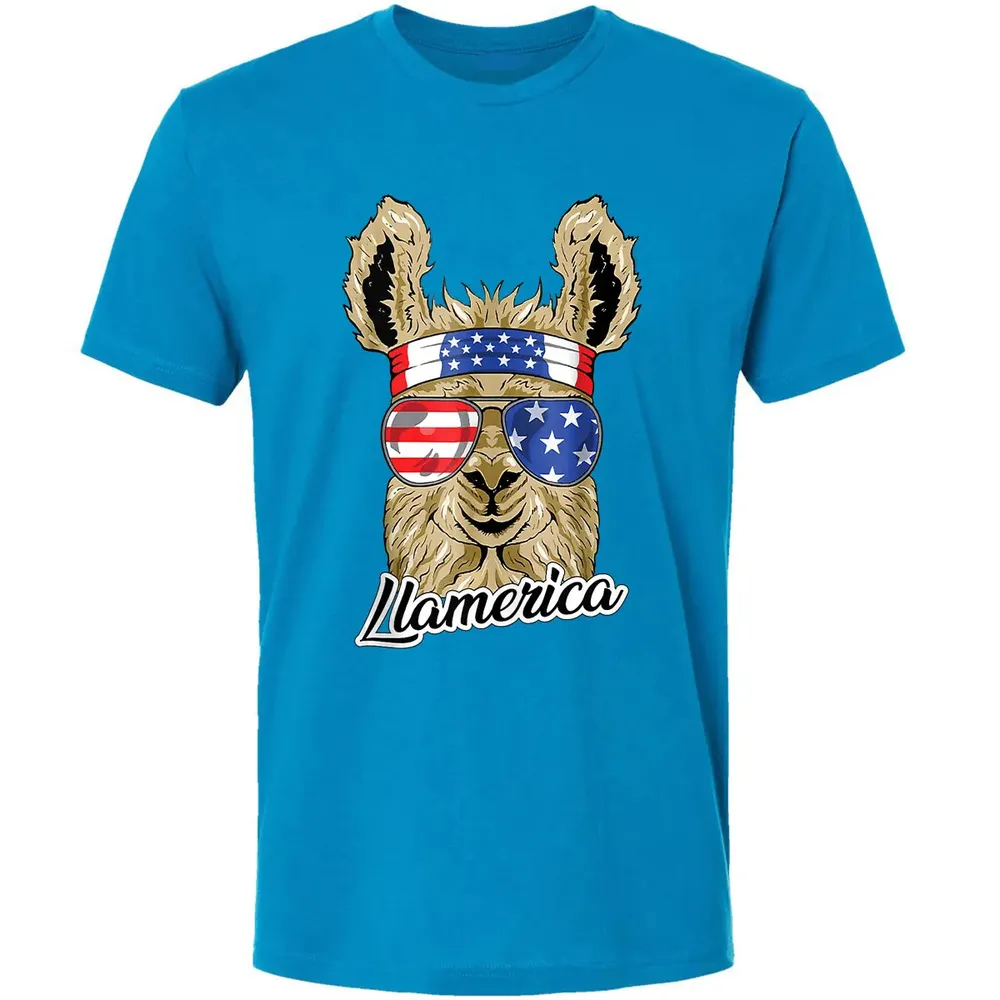 Llamerica American Llama Patriotic USA 4th Of July Funny Premium Unisex T-shirt - 15