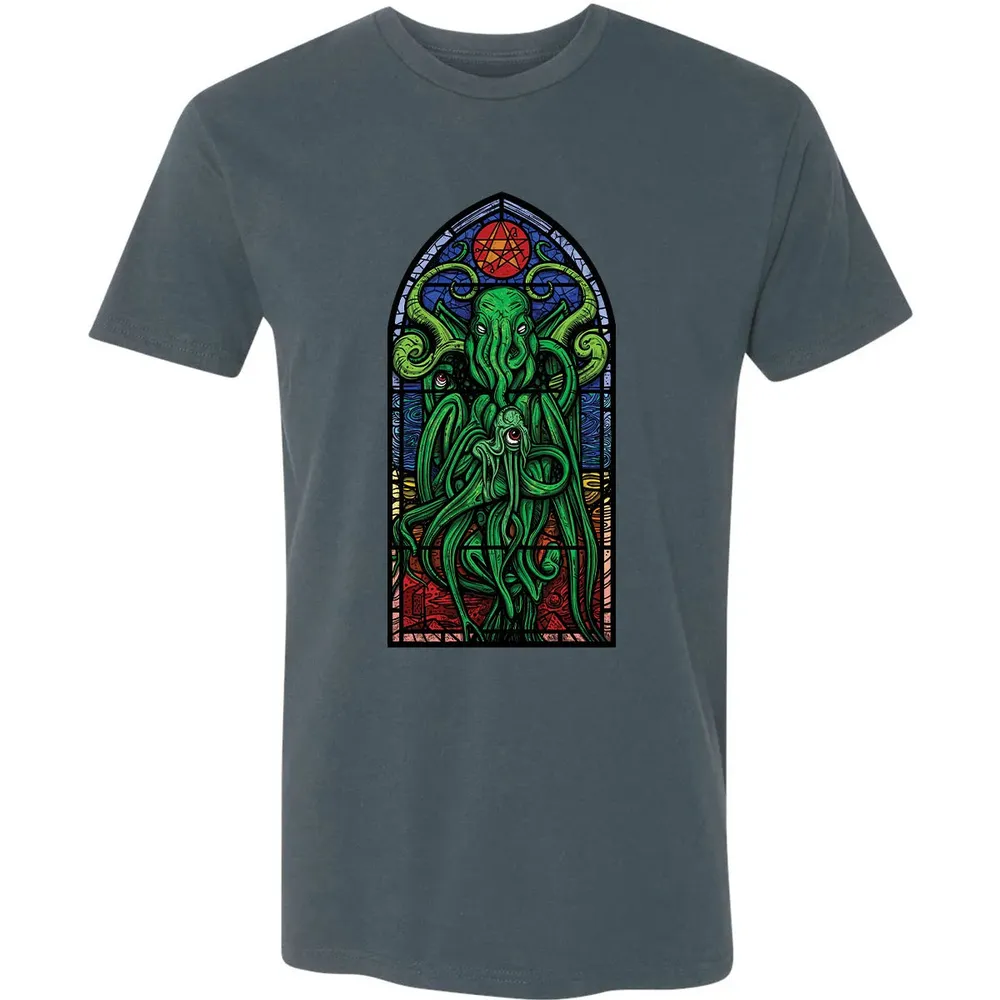 Stained Glass Cthulhu Premium Unisex T-shirt - 14
