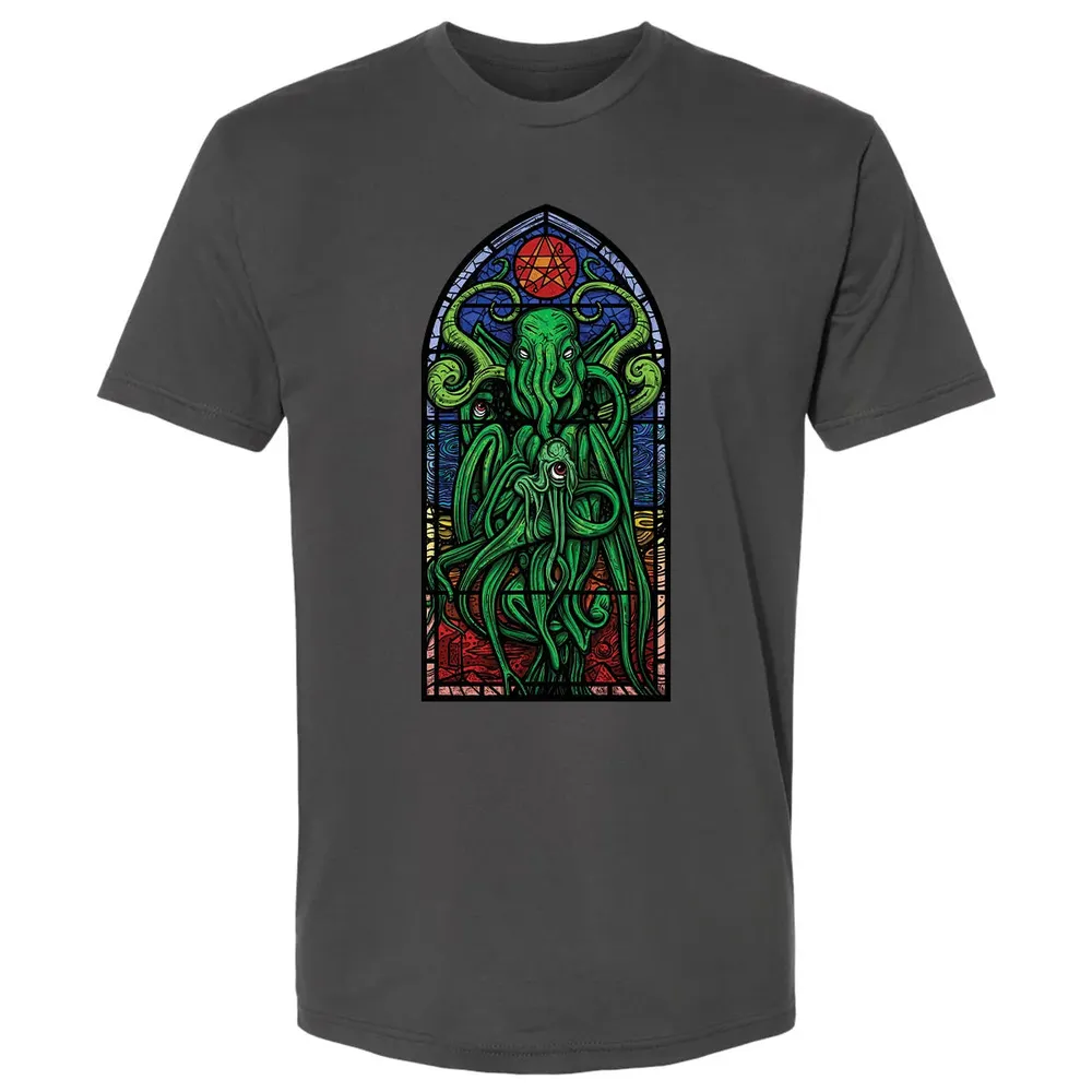 Stained Glass Cthulhu Premium Unisex T-shirt - 8