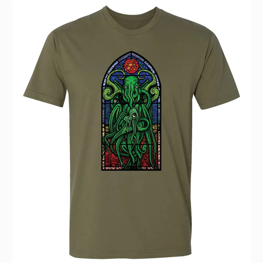 Stained Glass Cthulhu Premium Unisex T-shirt - 5