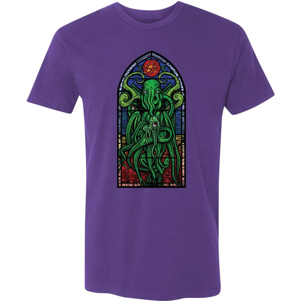 Stained Glass Cthulhu Premium Unisex T-shirt - 7