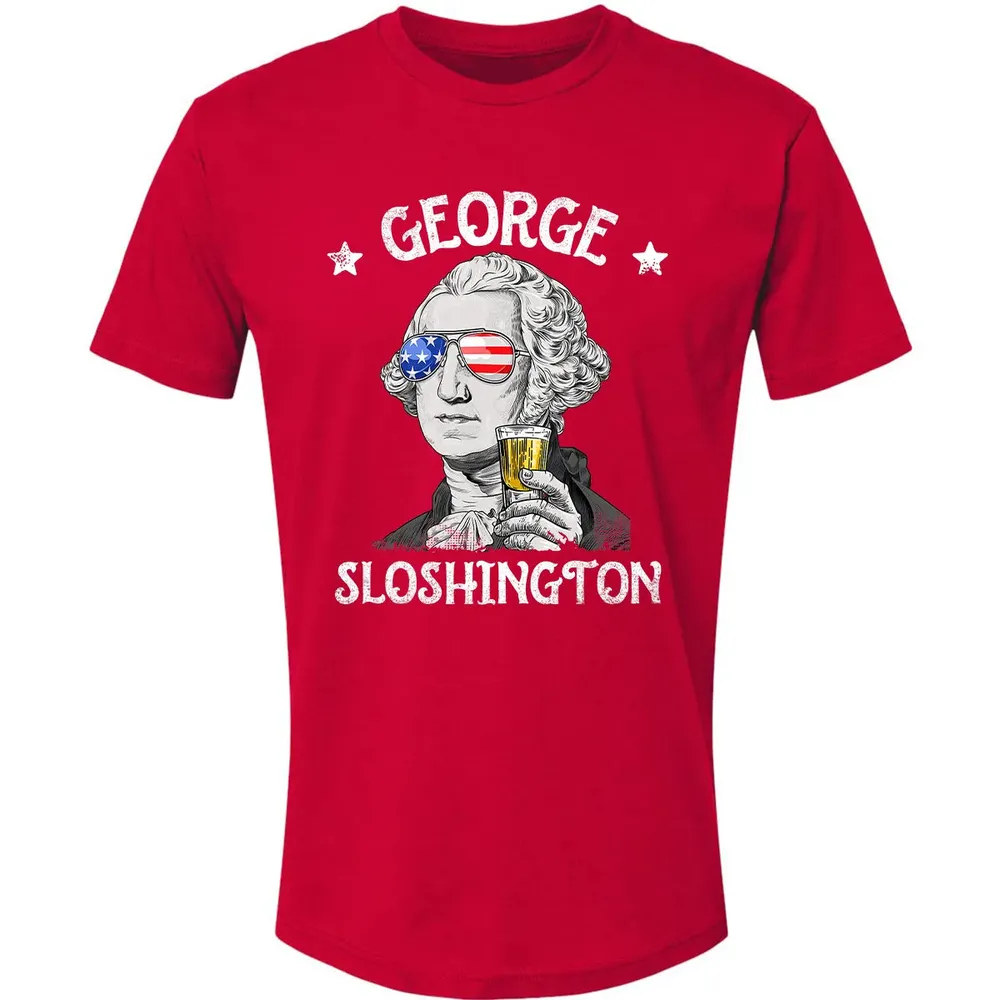 George Sloshington Washington 4th of July Men Funny American Premium Unisex T-shirt - 6