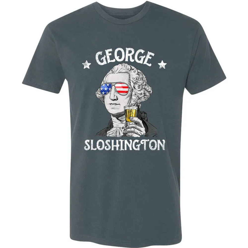 George Sloshington Washington 4th of July Men Funny American Premium Unisex T-shirt - 14