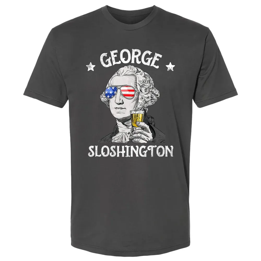 George Sloshington Washington 4th of July Men Funny American Premium Unisex T-shirt - 8